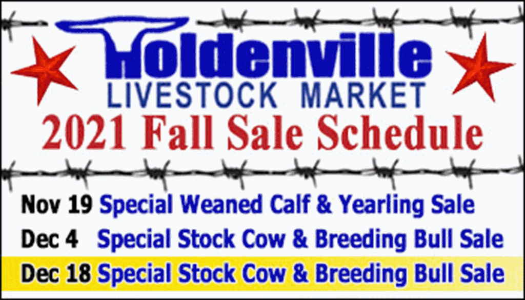 SS-Holdenville Livestock Market Fall Sale Schedule-12-18-2021