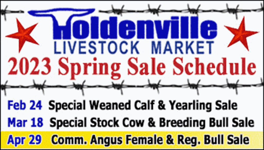 SS-Holdenville Livestock Market Spring Sale Schedule-04-29-2023